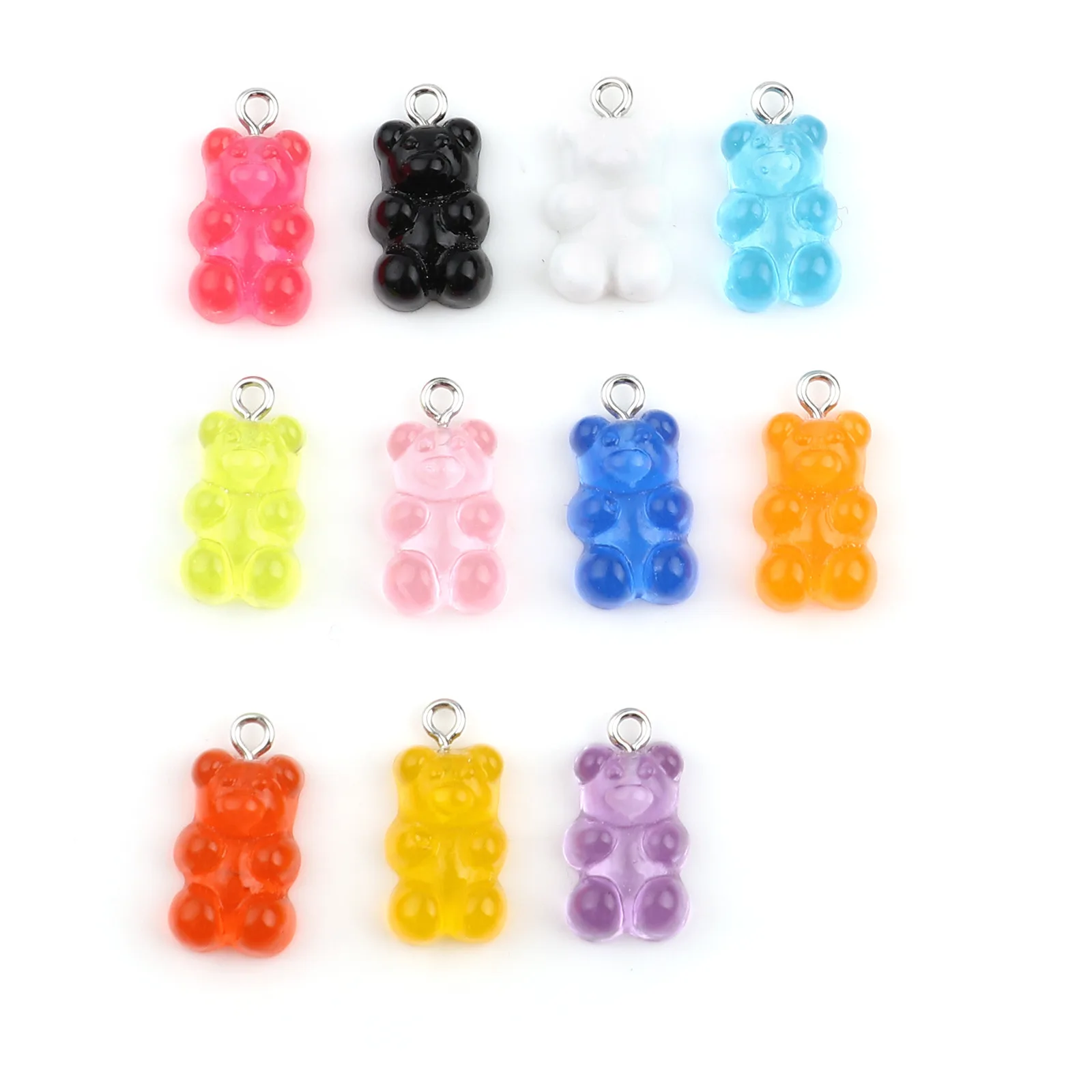 

20 PCs Fashion Cute Bear Charms Bear Animal Acrylic Pendants For DIY Earrings Neckalce Bracelets Jewelry Accessories 21mm x 11mm