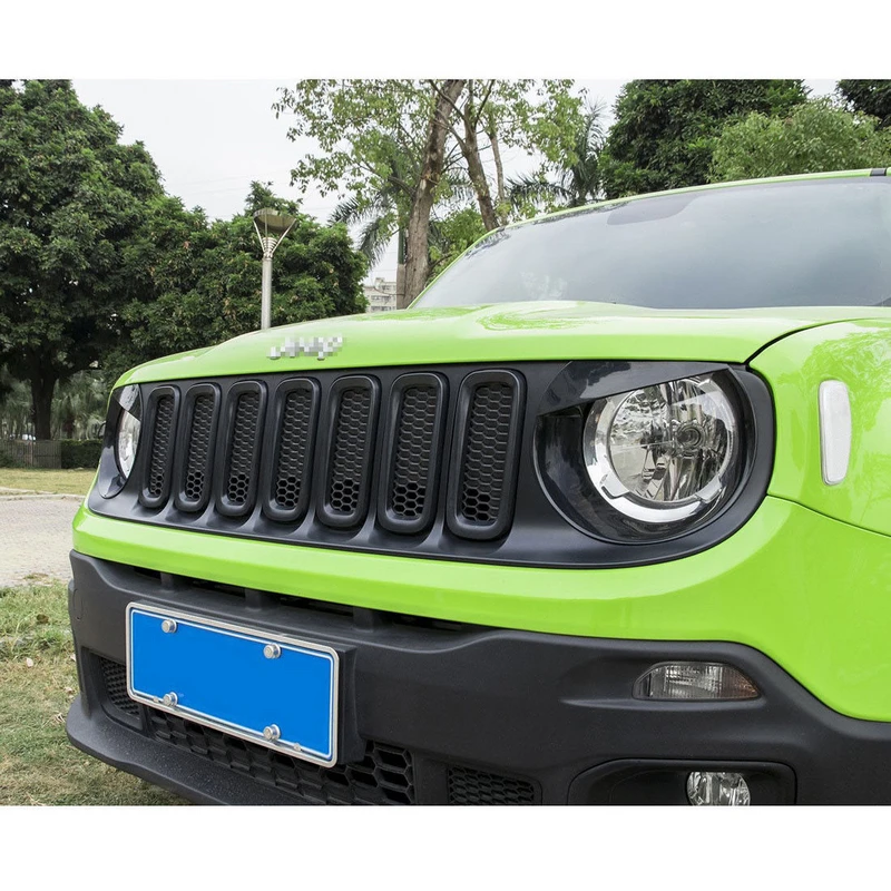 7 шт./компл. передняя решетка гриля вставка крышка отделка рамы для Jeep Renegade 2015