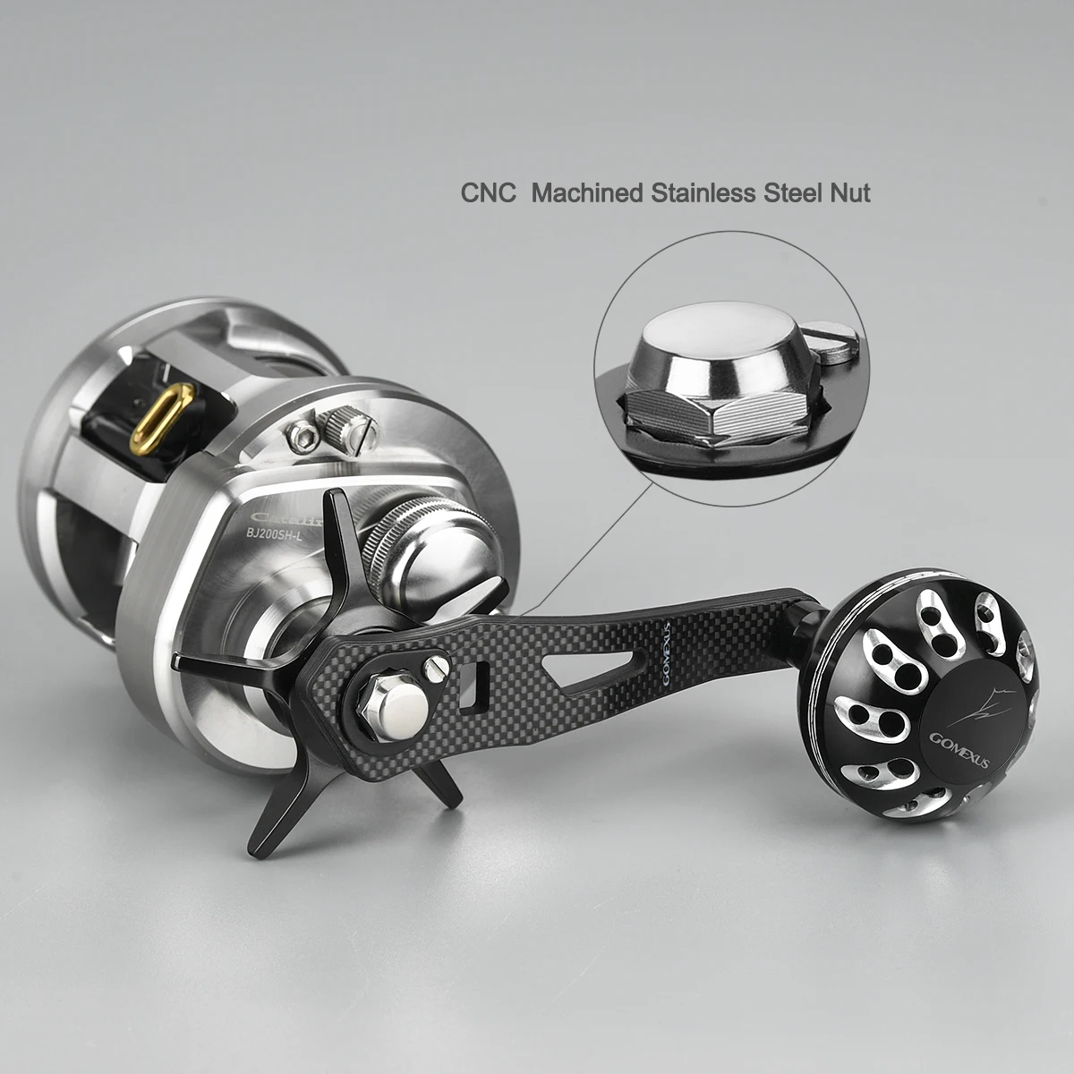 Gomexus катушка с ручкой из углерода для Shimano Curado Banax Daiwa Abu Garcia Doyo Lews 8x5 мм катушка для baitcasing 75 мм как описание