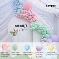 217pcs macaron pink wedding birthday party background baby shower diy mint green holidays decoration balloon garland arch kits