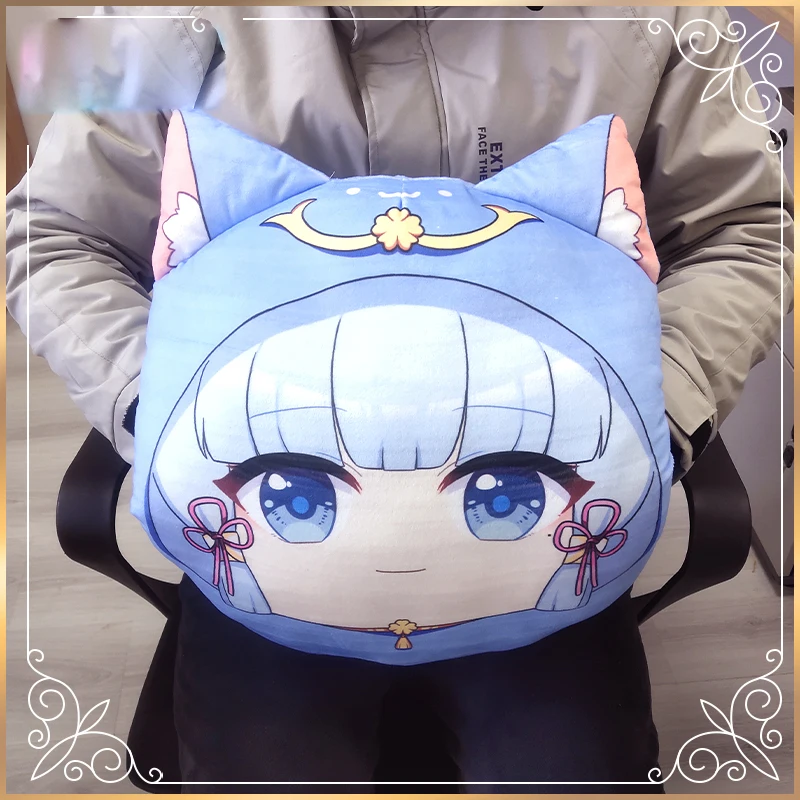 Аниме игра Kamisato Ayaka Genshin ударный мультяшный плюшевый набивной обогреватель для