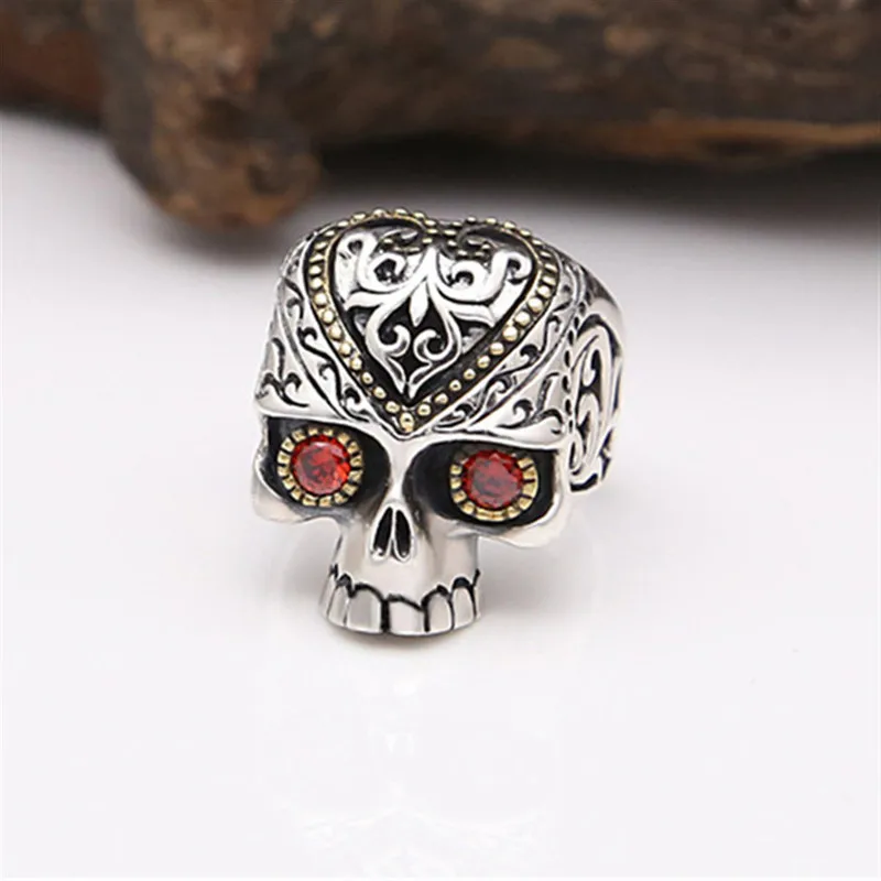 

Retro Punk Hip Hop Domineering Creative Fashion Embossed Skull Men's Ring Boy Birthday Gift Party Jewelry Wholesale
