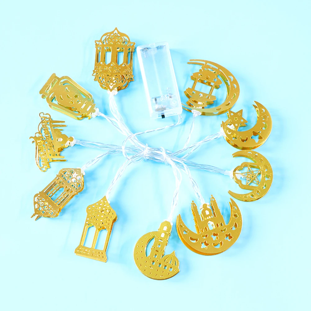 

Holiday Garden Decoration Lights String 10 LED String Lights Moon Mosque Lantern Lamp Ramadan Home Festival Decoration