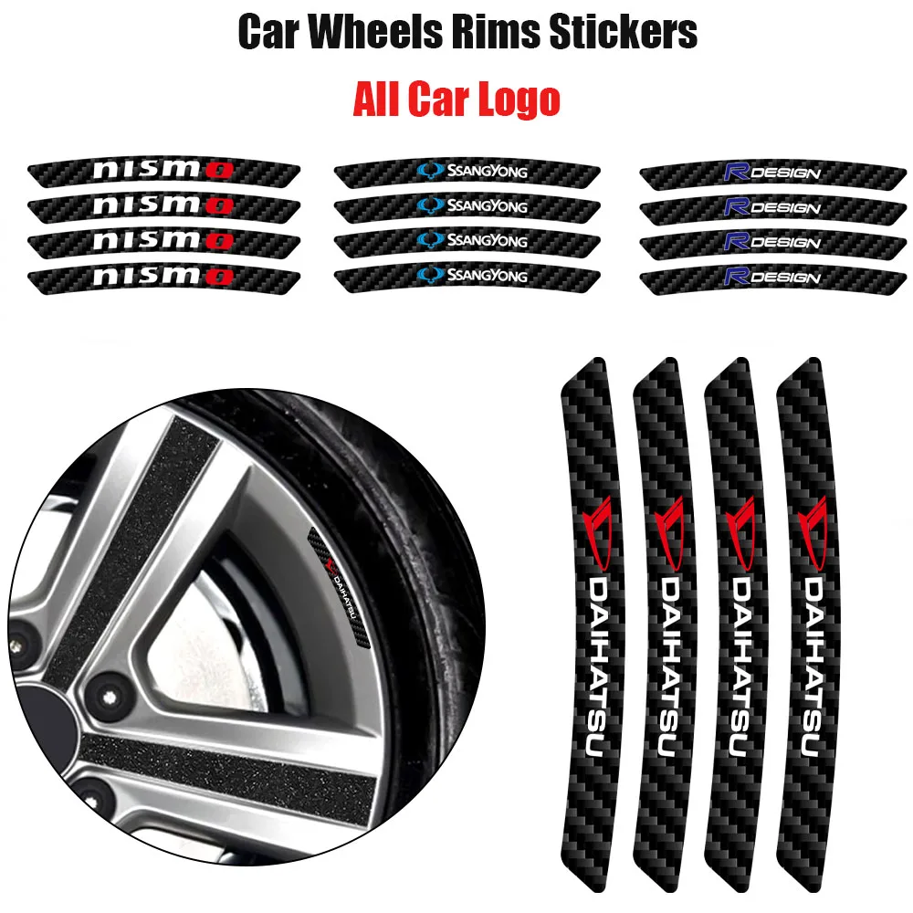Автомобильная Эмблема 4 шт. из углеродного волокна колесные диски наклейки