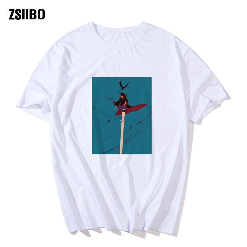 Мужская футболка с короткими рукавами круглым вырезом и принтом Наруто уличная