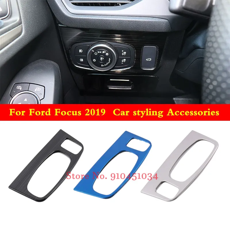 

For Ford Focus MK4 2019 2020 headlights switch cover Stainless Steel Interior Mouldings Car styling Accessories 1pcs
