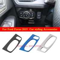 for ford focus mk4 2019 2020 headlights switch cover stainless steel interior mouldings car styling accessories 1pcs