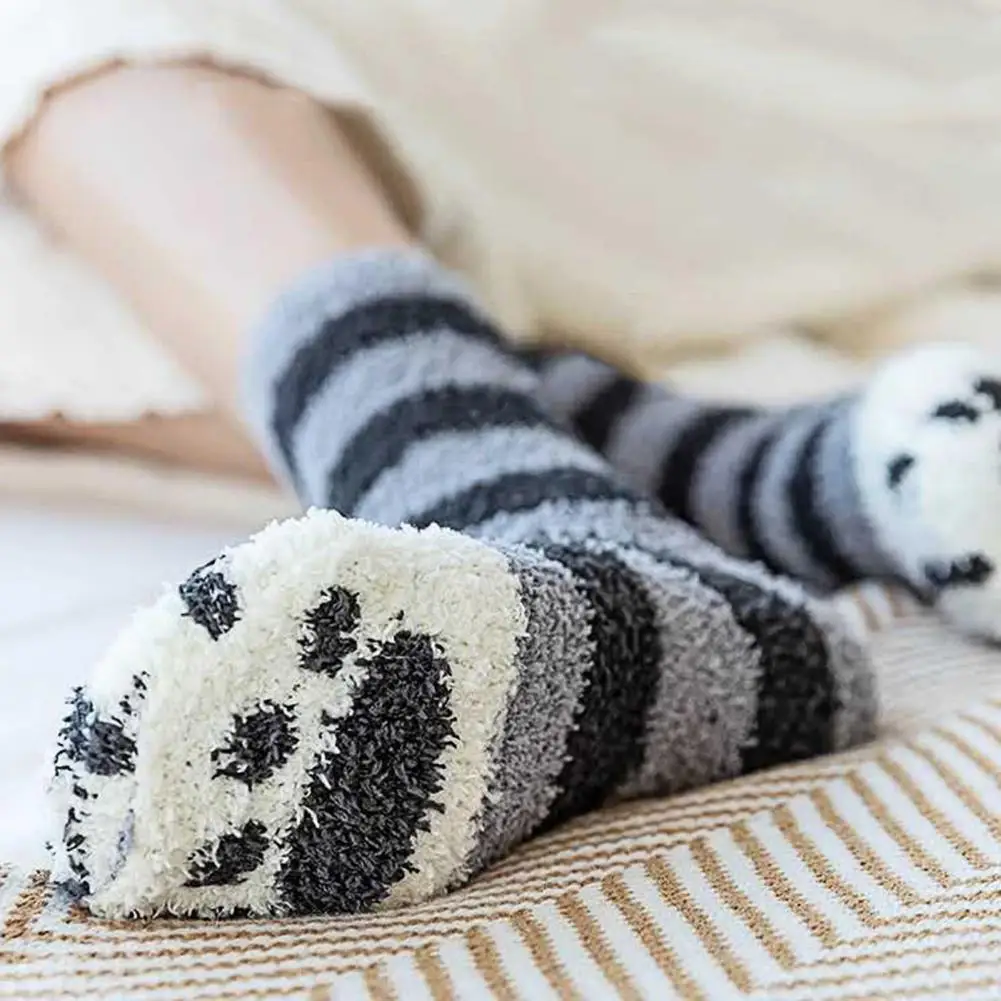 

6 Pairs Winter Socks Mid-calf Length Wear Resistant Skin-friendly Cozy Warm Lady Stocking Winter Stocking for Home