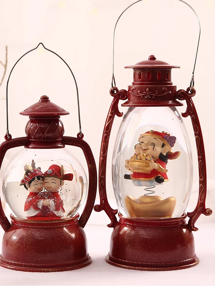 Christmas snowflake lamp creative gift music box snow lantern wind Nordic ornament crystal ball |