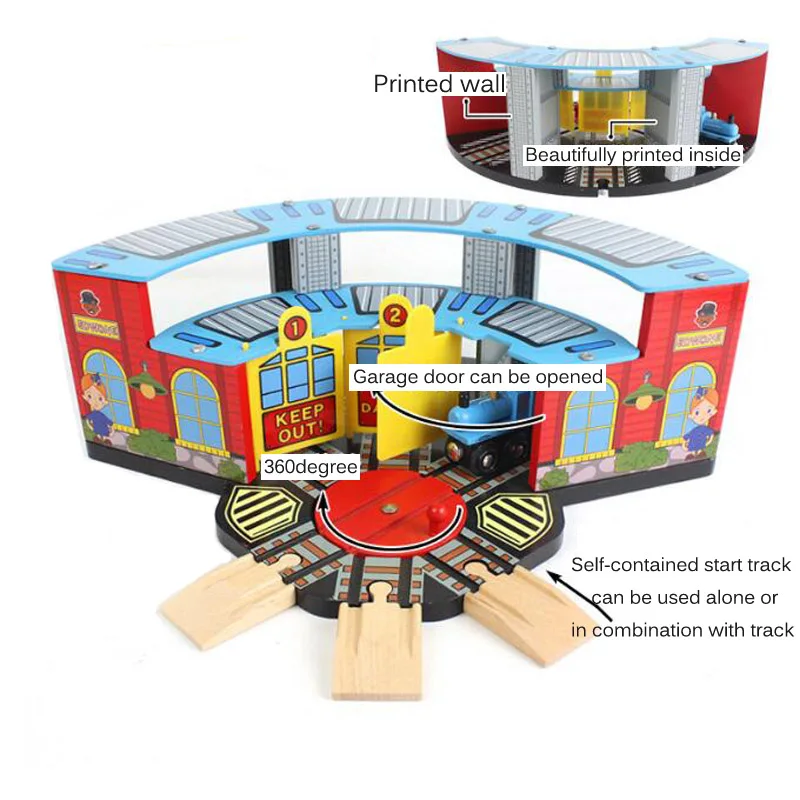 Новый деревянный трек для поезда аксессуары станции гаража серия Деревянный