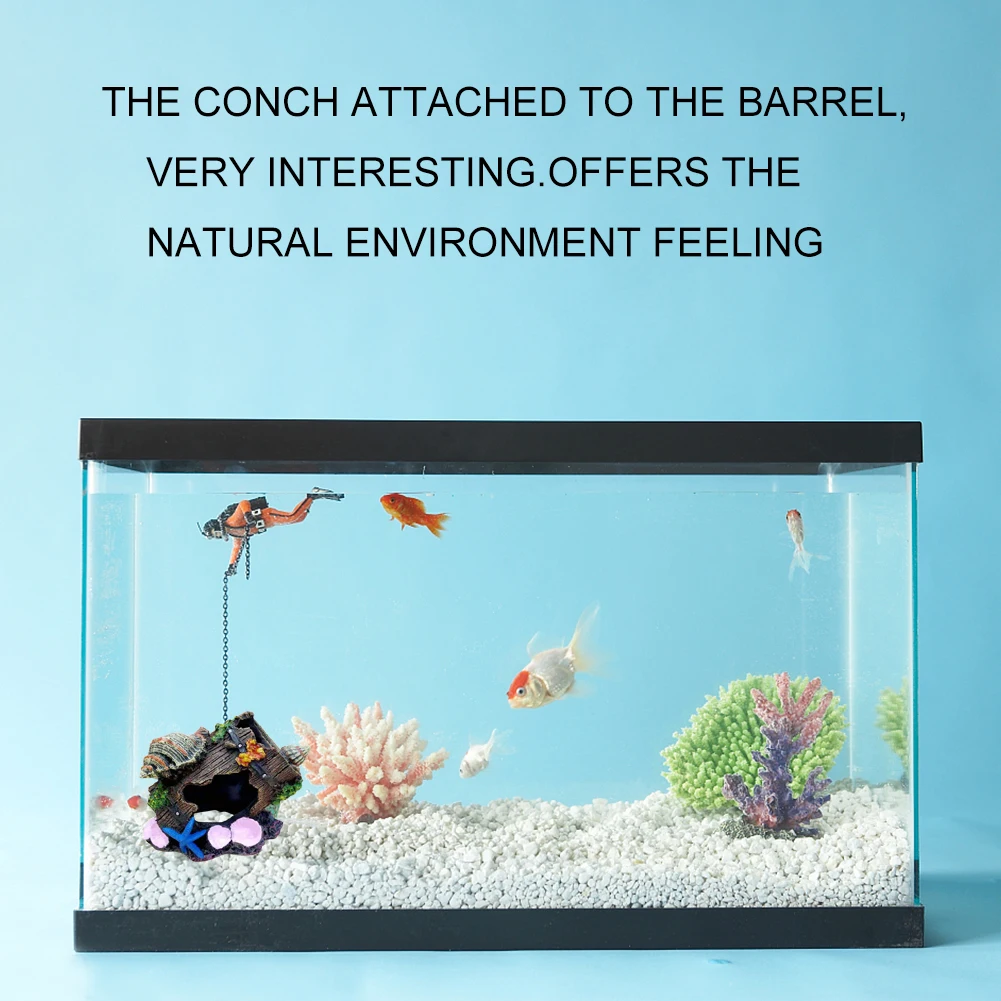 

Simulation Cave Resin Lifelike Pet Supplies For Fish Tank Attractive Aquarium Decoration With Conch Broken Barrel Landscaping