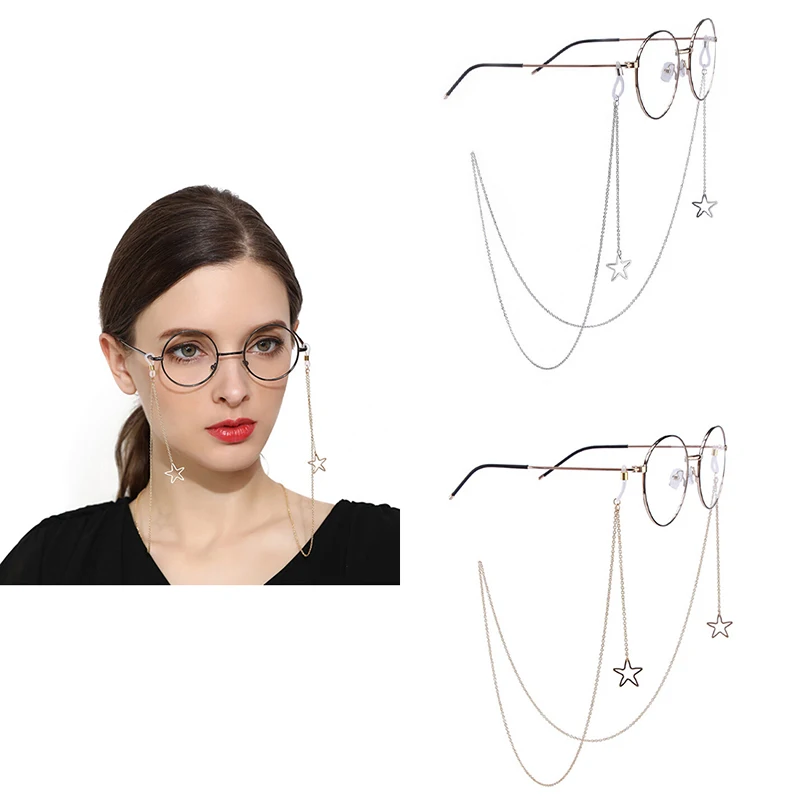 

Womens Fashion Penadant Eyeglass Chains Hollow Star Sunglasses Reading Glasses Chain Eyewears Cord Holder Neck Strap Rope