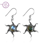 Винтажные висячие серьги из натурального Лабрадорита в стиле бохо, женские новые ювелирные украшения для свадьбы, вечеринки