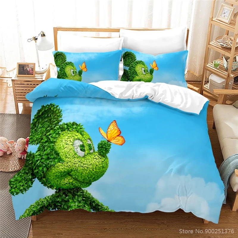 

Cute Cartoon Mickey Mouse 3d Bedding Set Queen King Size Duvet Cover Set Soft Quilt Cover & Pillowcase Set Bedclothes for Kids