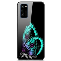 glass case for honor v30 pro phone case back cover with black silicone bumper series 3