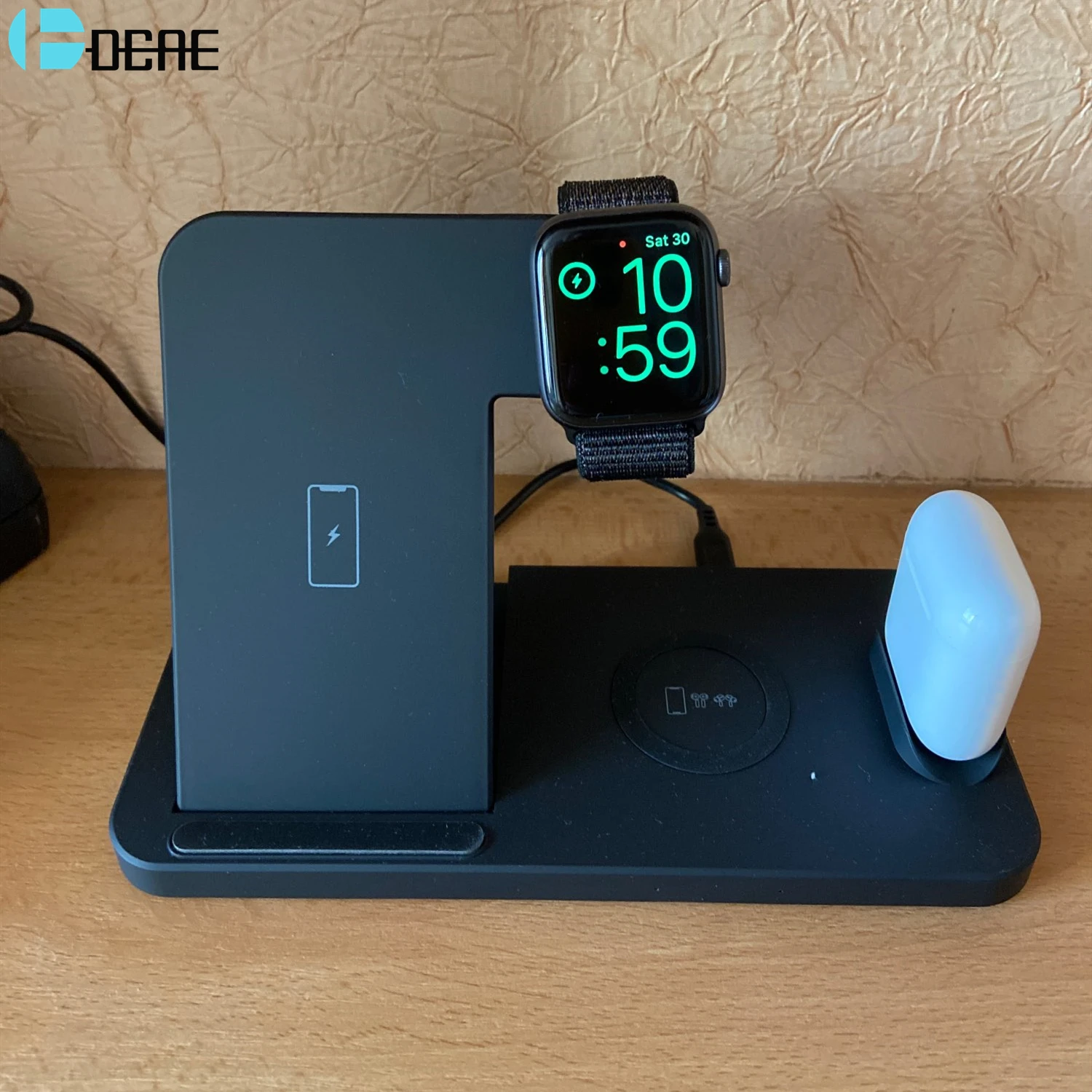 

15W Fast Wireless Charger 4 in 1 Charging Dock Station For iPhone 14 13 12 11 Pro XS MAX XR X 8 Apple Watch 7 SE 6 AirPods Pro 3