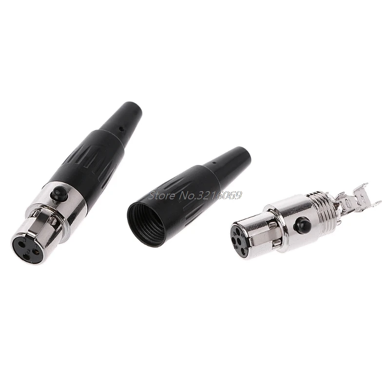 1 шт. высокое качество Mini XLR 3 4 Pin гнездовой разъем маленький Аудио Микрофон для