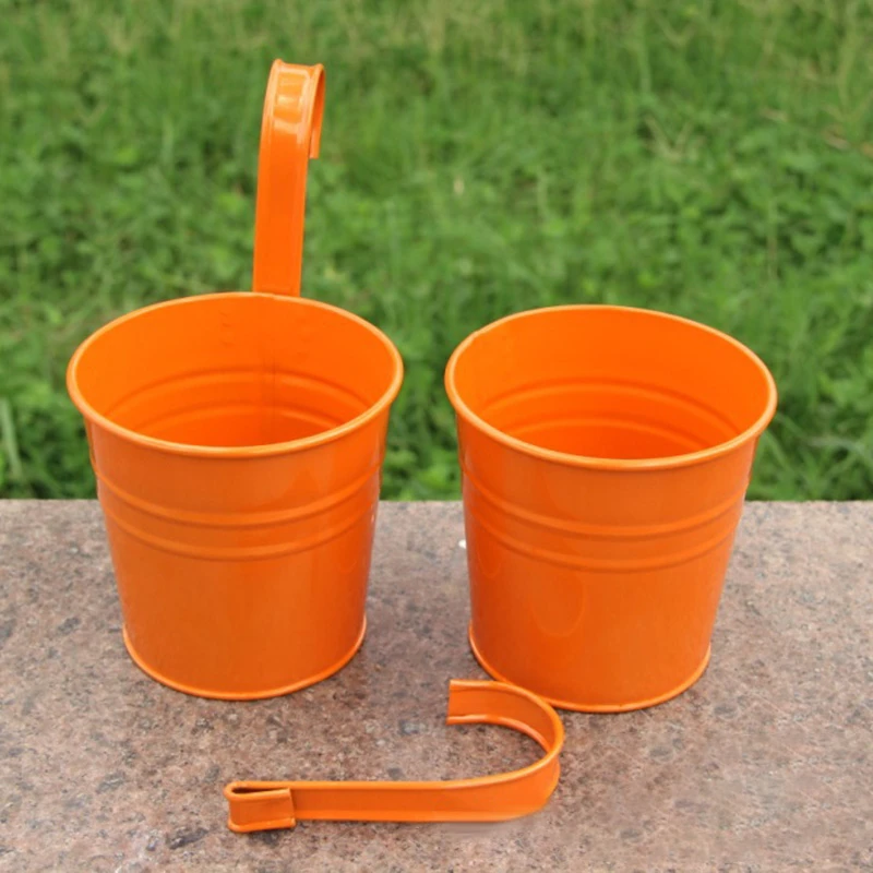 

10pcs Wall Hanging Pots Metal Flower Pots Iron Garden Planter Pots Bucket Hanging Planter Flower Pot Candy Tin Bucket Home Decor