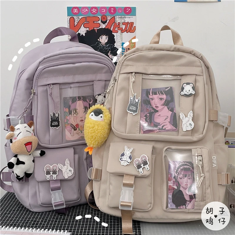 

YJ1371 2021 Schoolbag female Korean chic Mori girl backpack large capacity high school student backpack