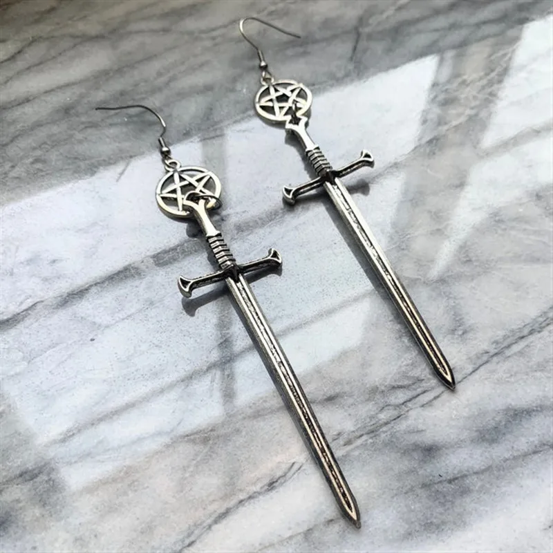 Pentacle серьга в виде шпаги Warrior Готический воин ювелирные изделия модный новый