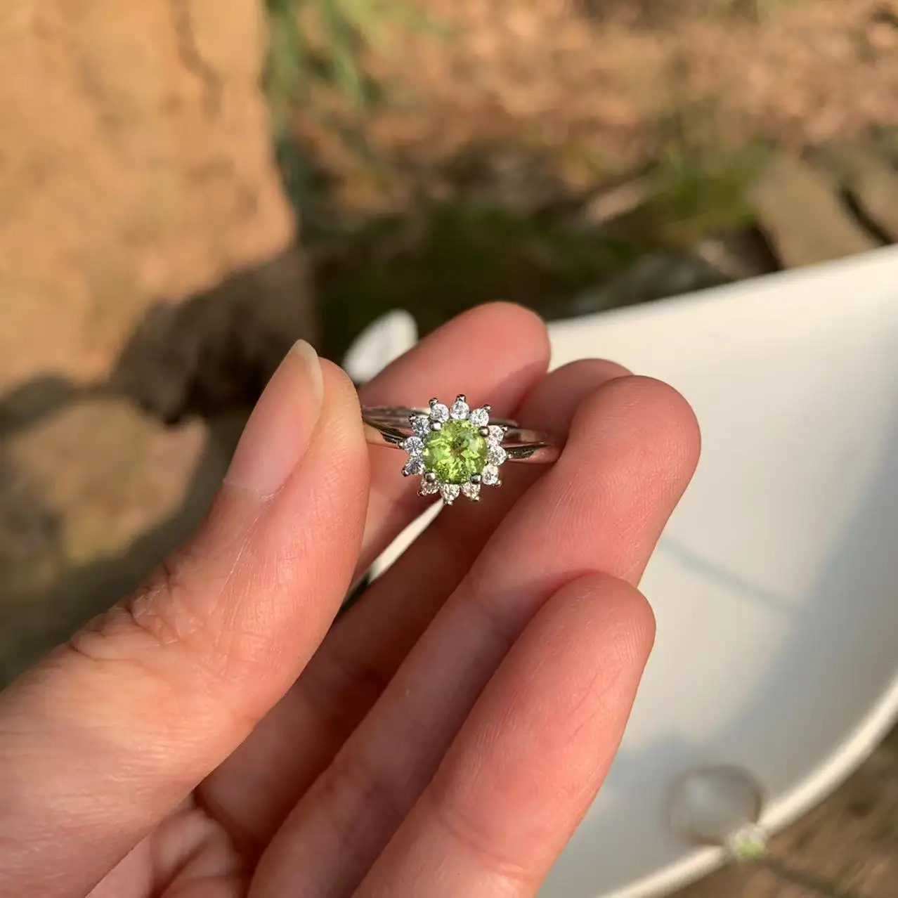 Натуральное женское кольцо olivine женский подарок | Украшения и аксессуары