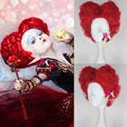 Новый Хэллоуин Алиса в стране чудес красный Queen Косплэй парик роль играют Queen сердец костюм рыжие волосы парик + Кепки