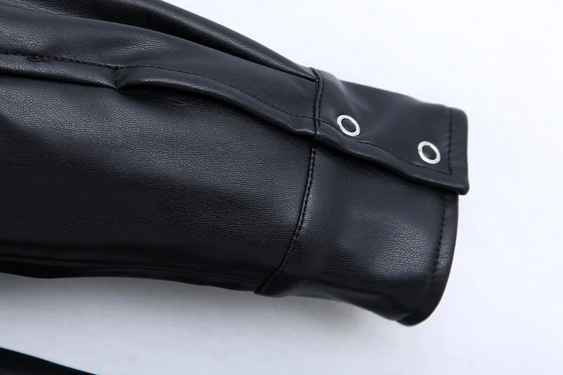 Черное платье из искусственной кожи для женщин осень 2019 новая мода пояс с длинным