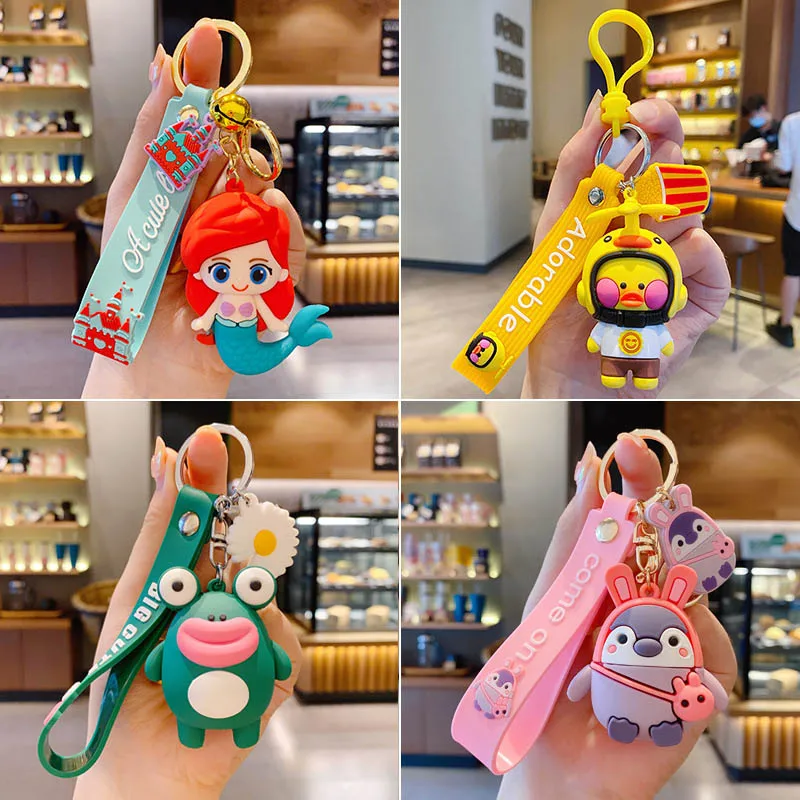 Мультяшные аниме животные 3D кукла брелок милая желтая утка Пингвин обезьяна ежик