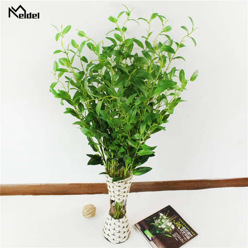Green Artificial Holly Leaves Silk Long Stem Fake Plants for Home Store Wedding Jungle Party Decoration Faux Foliage