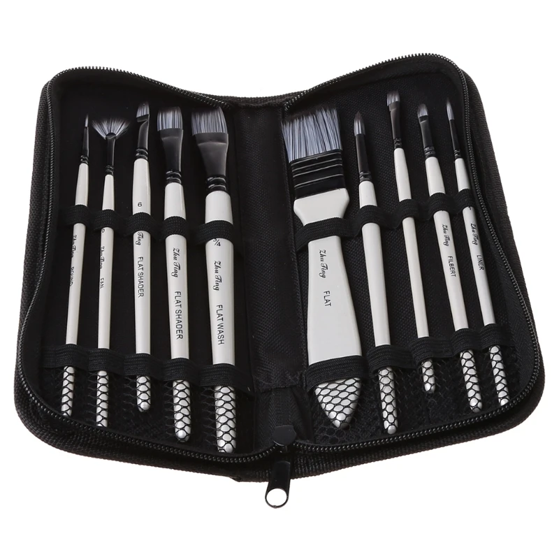 10 шт. нейлоновый набор кистей для рисования акриловая акварель маслом художники