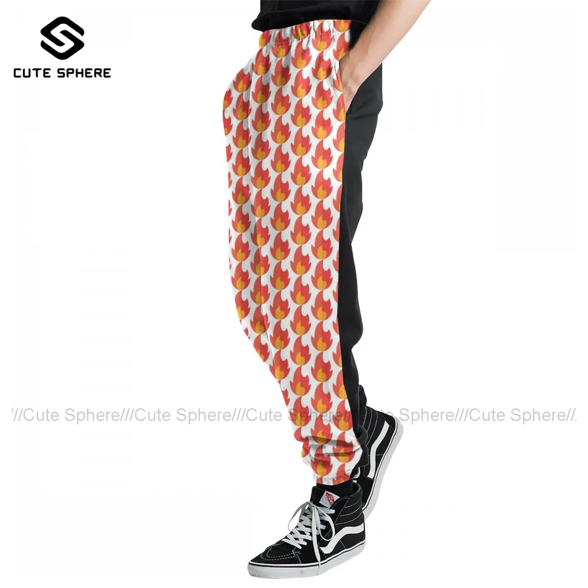 

Fire Sweatpants Polyester Fashion Joggers Vintage Male Fitness Casual Pants