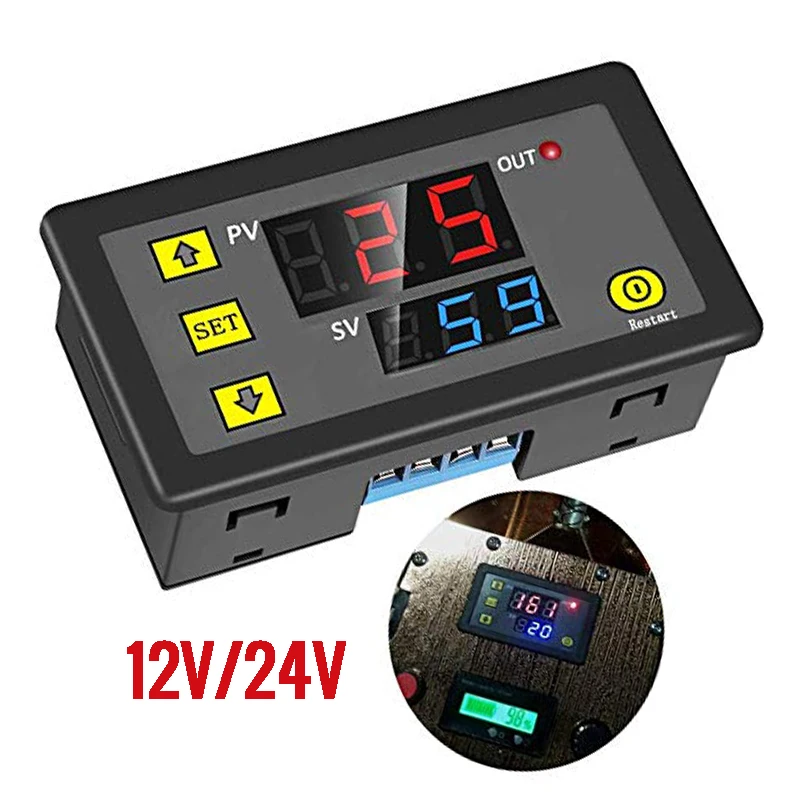 Timing Delay Relay Board Module Relay Switch Cycle Timer Programmable Digital of LED Dual Time Display for Car 0~999 DC 12V 24V taidacent 2 pieces 12v 20a relay timing delay on and off repeat cycle timer relay dual led display digital timer relay switch
