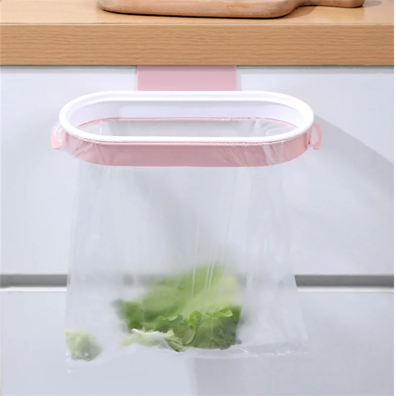 

Portable Plastic Garbage Hanging Bag Kitchen Trash Storage Rack Bag Hook Scouring Pad Dry Shelf Holder Kitchen Gadgets Organzier