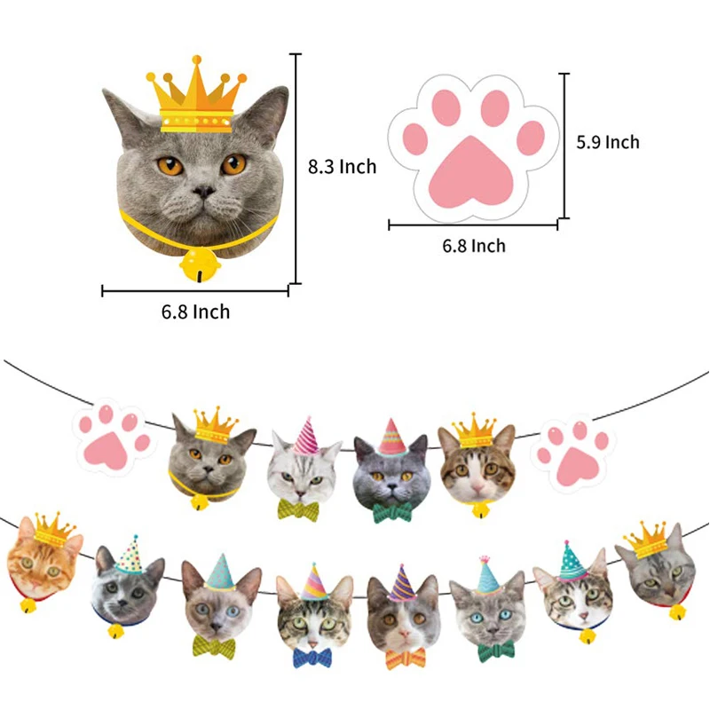 Милая кошка кекс украшения фотография баннер для детей день рождения детский