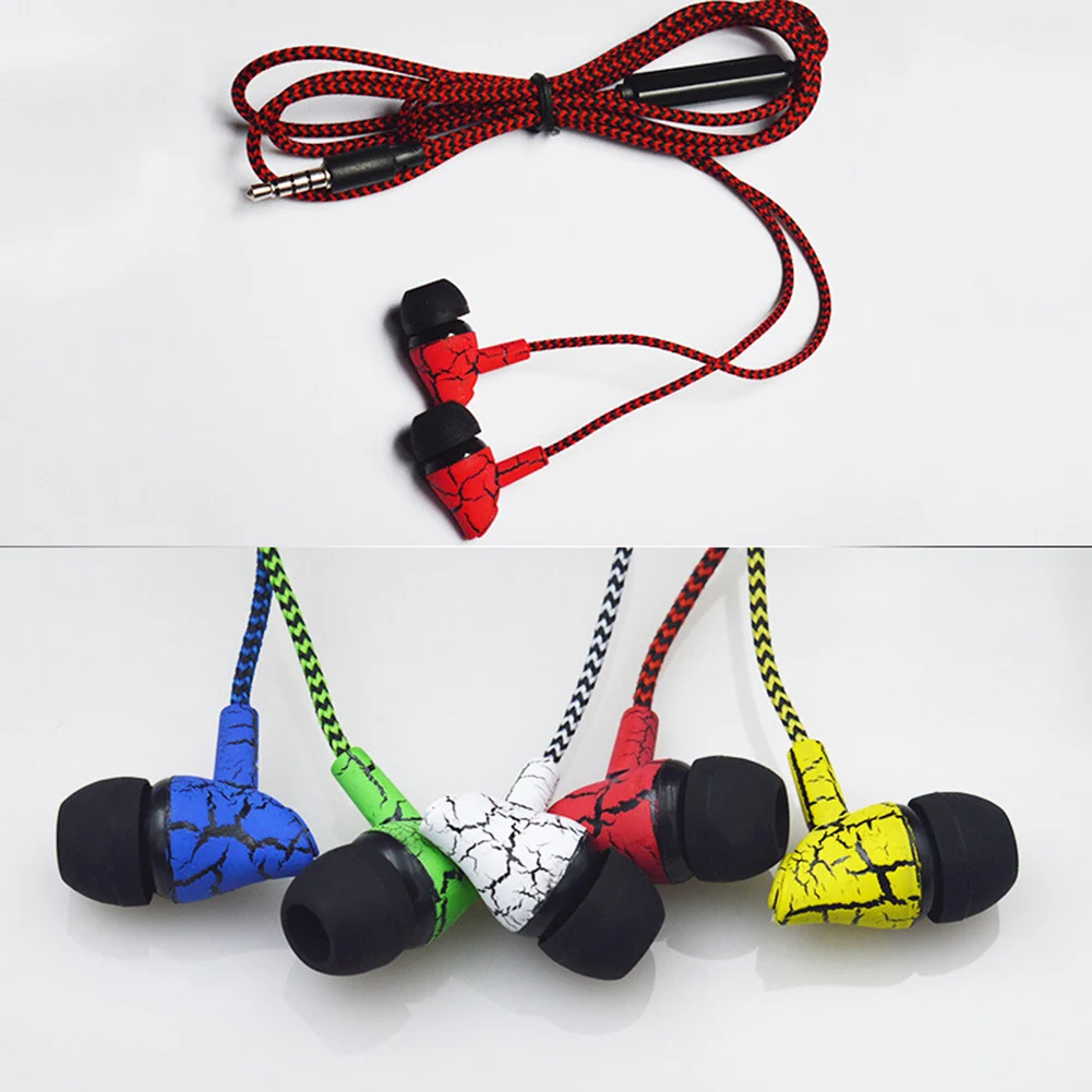 Fashion Cracked Print Universal Braided Wire Volume Control In-ear Earphones | Электроника