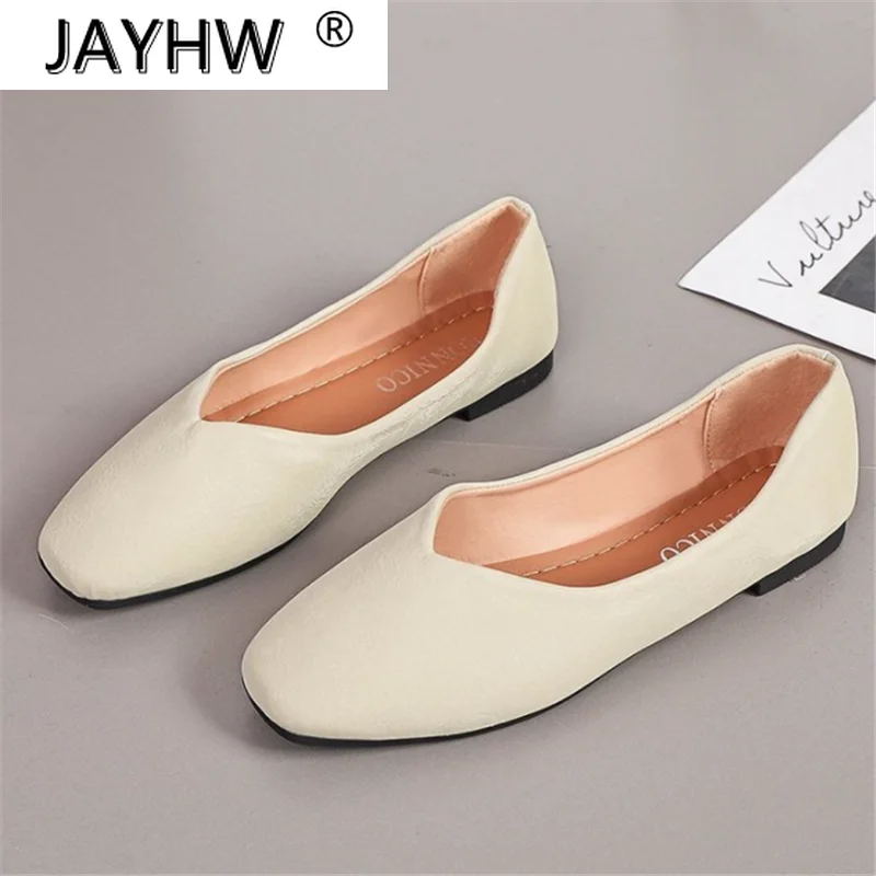 

2021 Fashion Women's Flats Spring New Shallow Low-heeled Women Casual Shoes Outdoor Square Toe Comfortable Light Shoes for Woman
