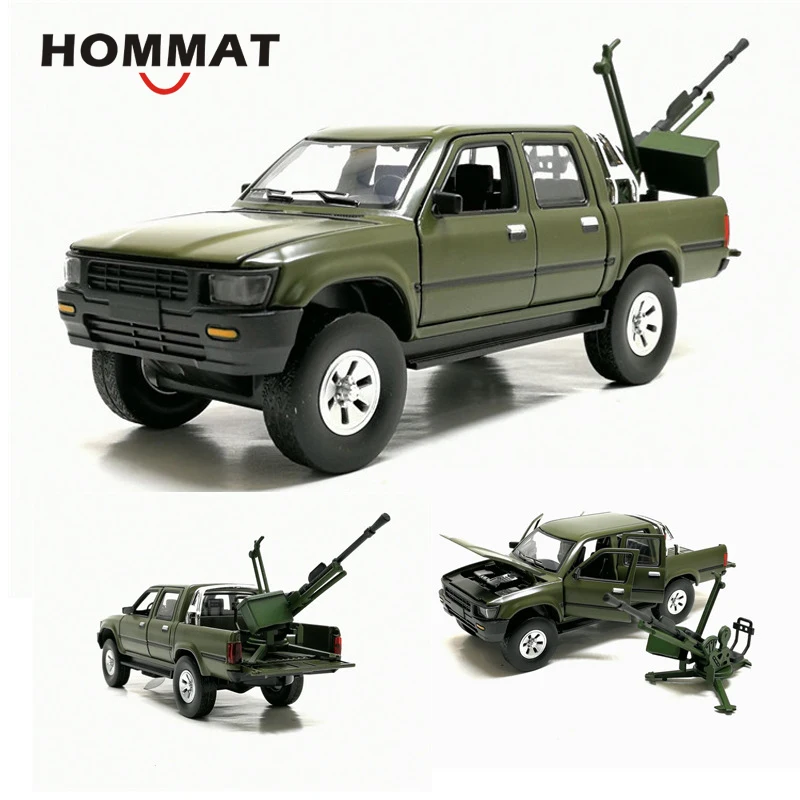 Hommate 1/32 Масштаб Toyota Hilux пикап Грузовик w/анти-ствол танка сплава 1:32 литой под давлением автомобиль игрушечные модели машин игрушечные транспортные средства для детей