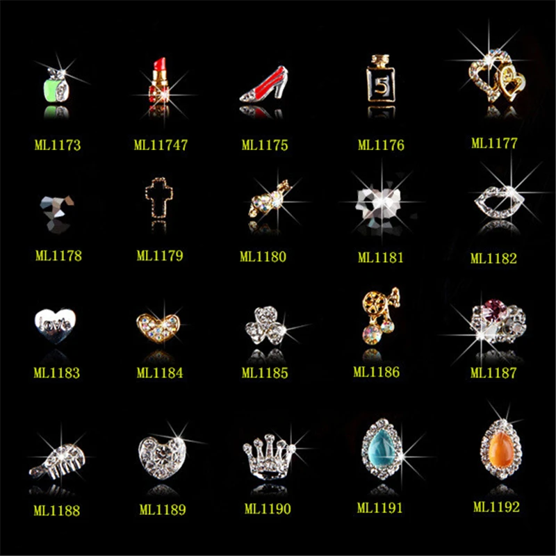 10 шт. обувь на высоком каблуке со стразами для ногтей расческа в форме сердца