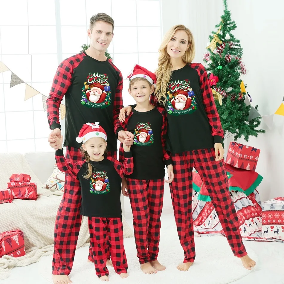 

Plaid Christmas Family Matching Pajamas Santa Claus Father Mother Children & Baby's Sleepwear Mommy and Me Xmas Pyjamas Clothes