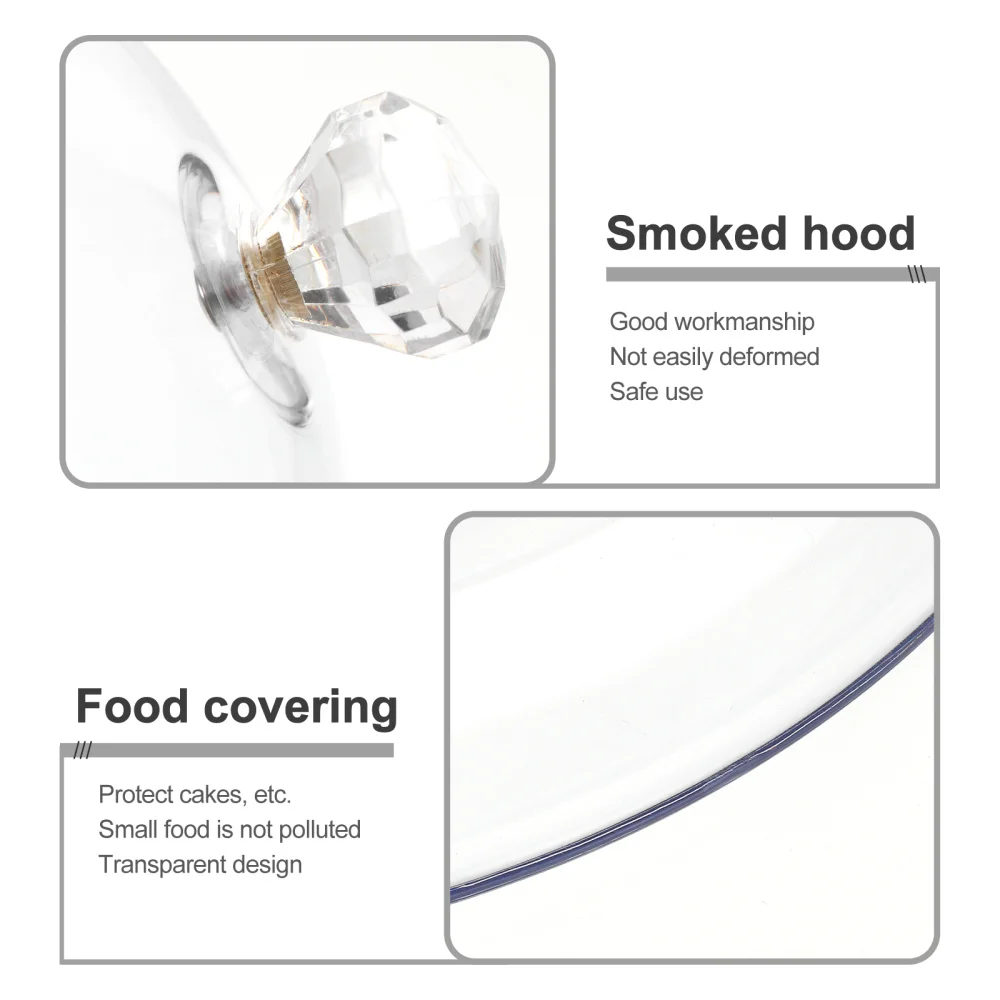 

1pc Transparent Smoky Food Cover Cuisine Food Protective Cover (Large)