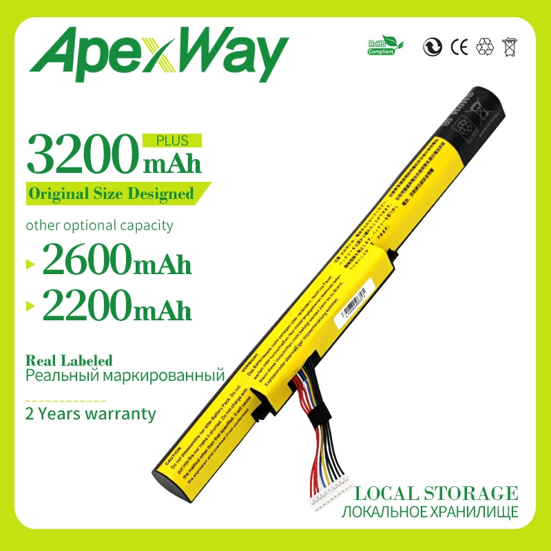 

Apexway 14.4V 3200mAh New Laptop Battery For Lenovo For Ideapad Z400 Z400S Z400A Z400T Z510 Z510A Z500 Z500A L12S4K01 L12L4K01