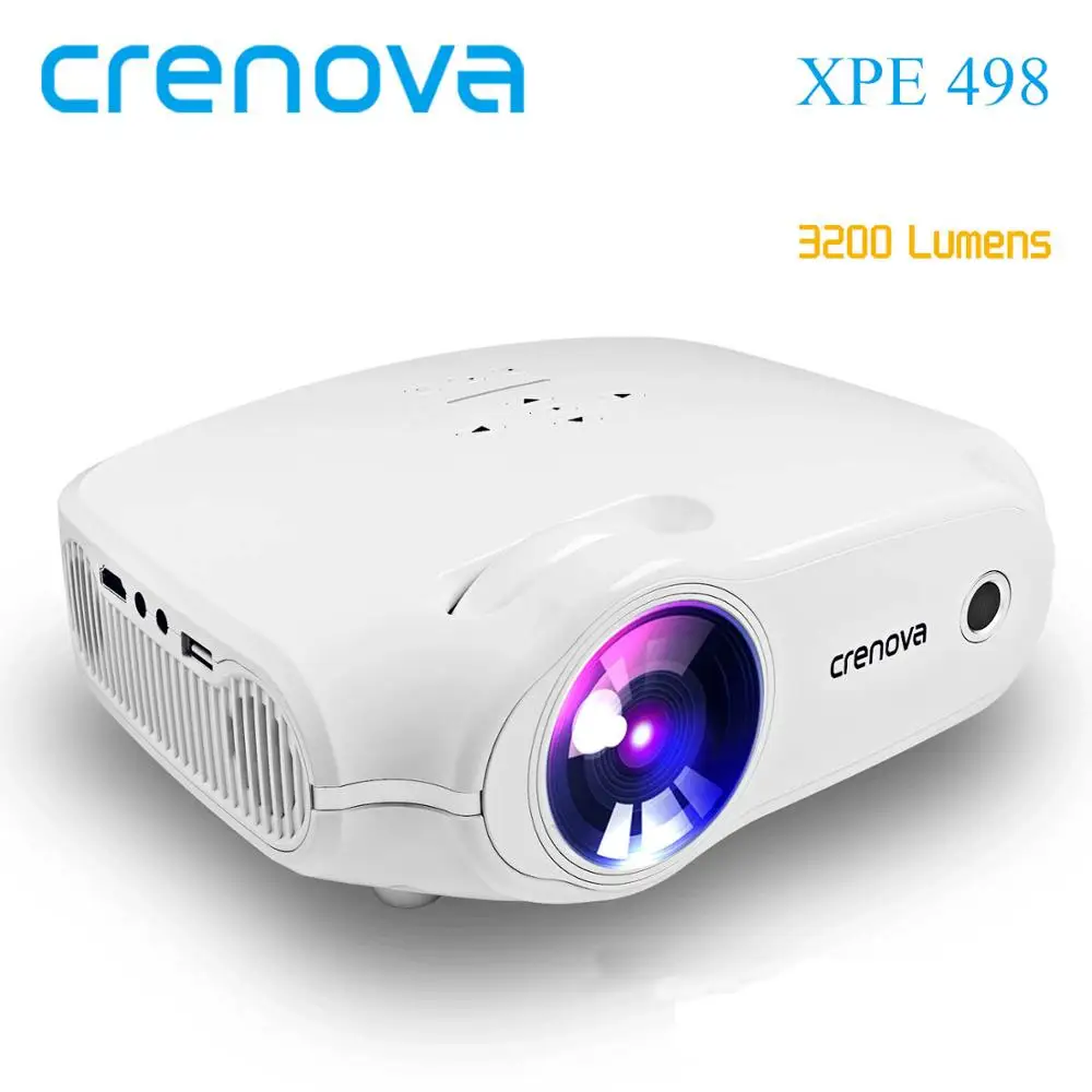 White Basic CRENOVA XPE498 Лучшая Android 7,1 OS 3200 люмен яркость видео проектор с Wi-Fi Bluetooth домашний кинотеатр Кино проектор - Цвет: White Basic