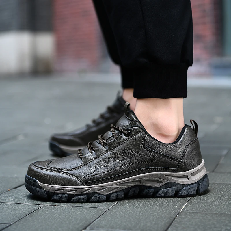 

Мужские повседневные универсальные кожаные туфли на весну и осень в английском и корейском стиле модные туфли деловые дышащие туфли