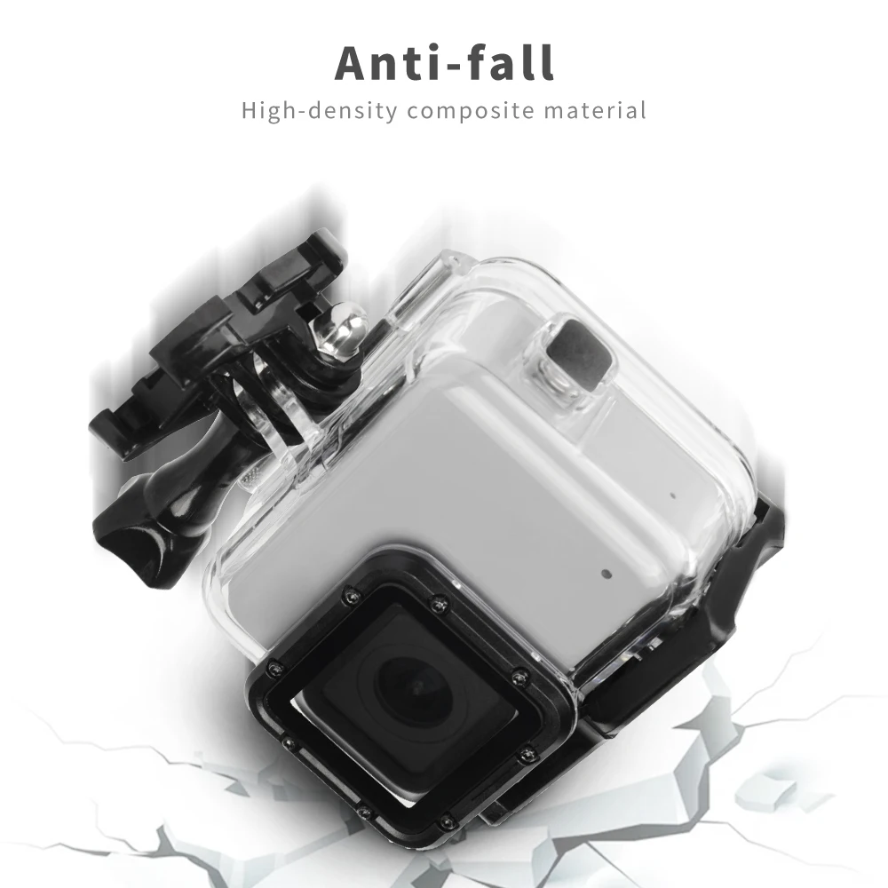 New Hero7 45m Waterproof Case Housing For Gopro Hero 7 Silver & White Underwater Protection Shell Box Go pro Accessories images - 6