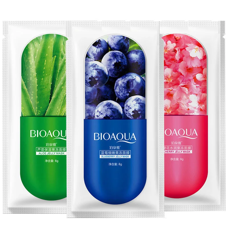 BIOAQUA маска-желе для ухода за лицом алоэ вера/черника/цветущая вишня три типа
