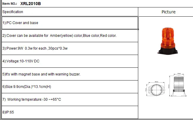 1x9W 10 110 DC желтый строб светодиодный вилочный погрузчик лампы аварийного
