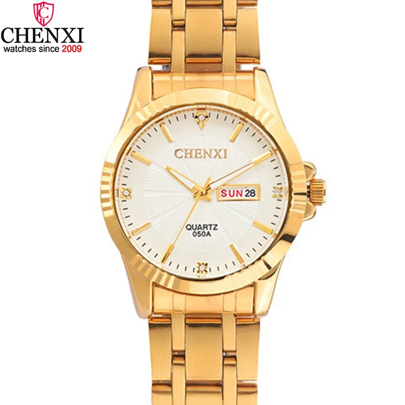 CHENXI брендовые роскошные женские часы с золотым циферблатом и календарем деловые