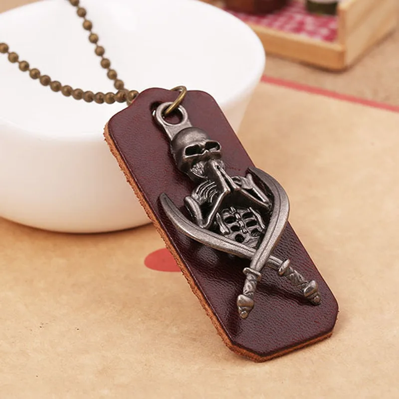 Роскошное мужское ожерелье с бусинами cibofood высококачественное кожаное в стиле