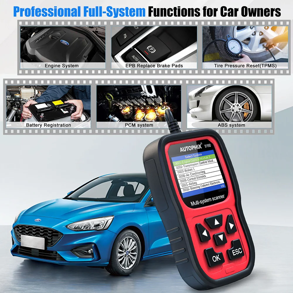 Автосканер AUTOPHIX 5150 OBD2 Автомобильный сканер с полной системой сброса масла ABS EPB BMS