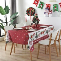 2021 christmas tablecloth polyester embossed rectangular holiday party hotel party decoration tablecloth 2022